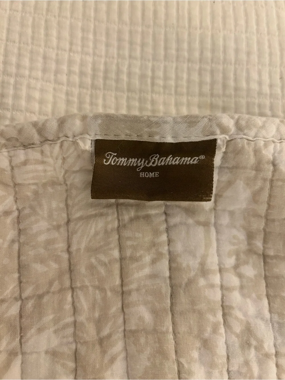 Tommy Bahama Tropical Palm Quilt in Cream, Green and Pink